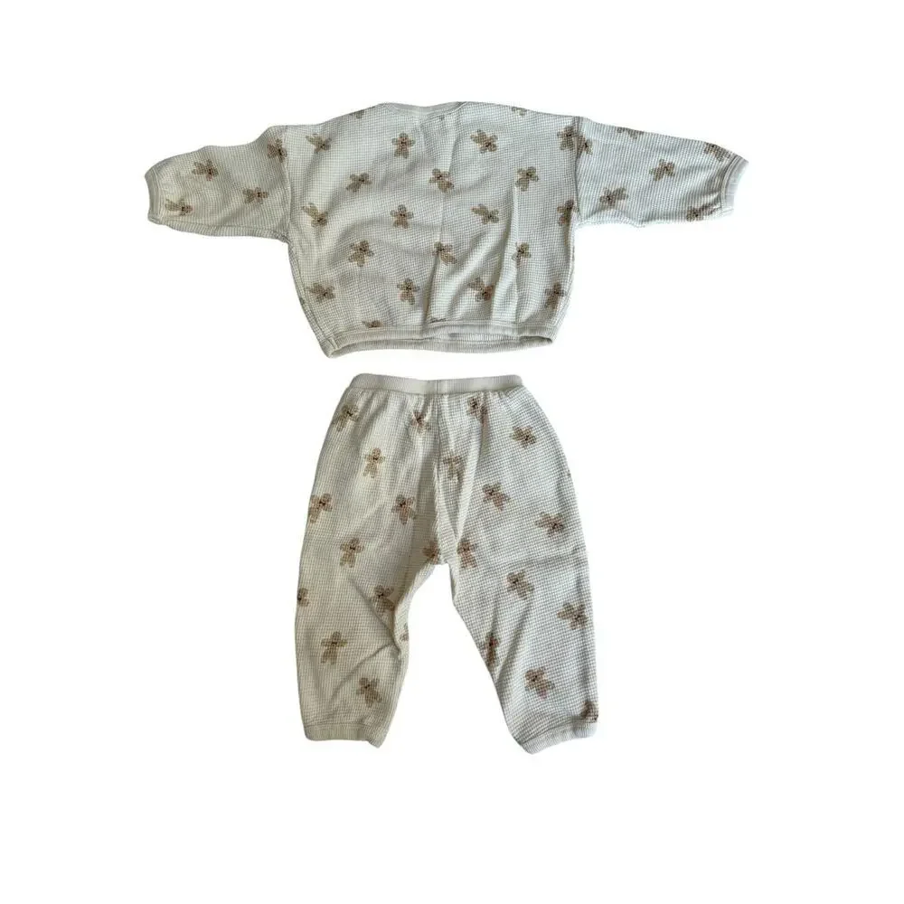 Quincy Mae Baby Gingerbread Waffle Slouch Set Size 6-12 M
